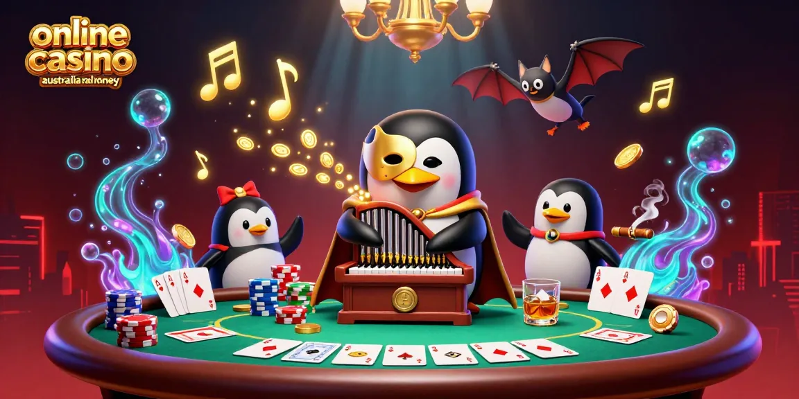 Experience thrilling gameplay at online casino Australia real money with vibrant 3D digital illustrations of poker and casino gaming.