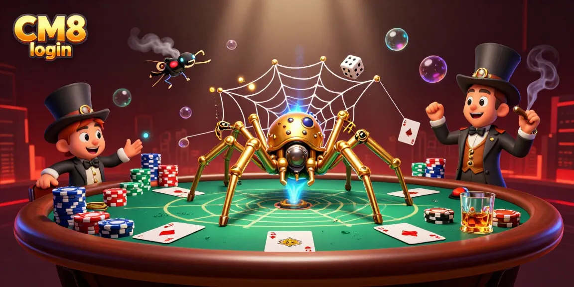 Engage with thrilling games at CM8 login with our vibrant casino-themed illustration.