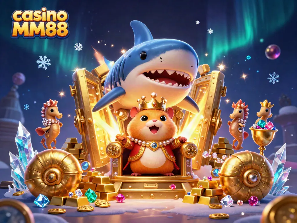 Spin to win big at casino MM88 with the golden hamster king and treasure galore!