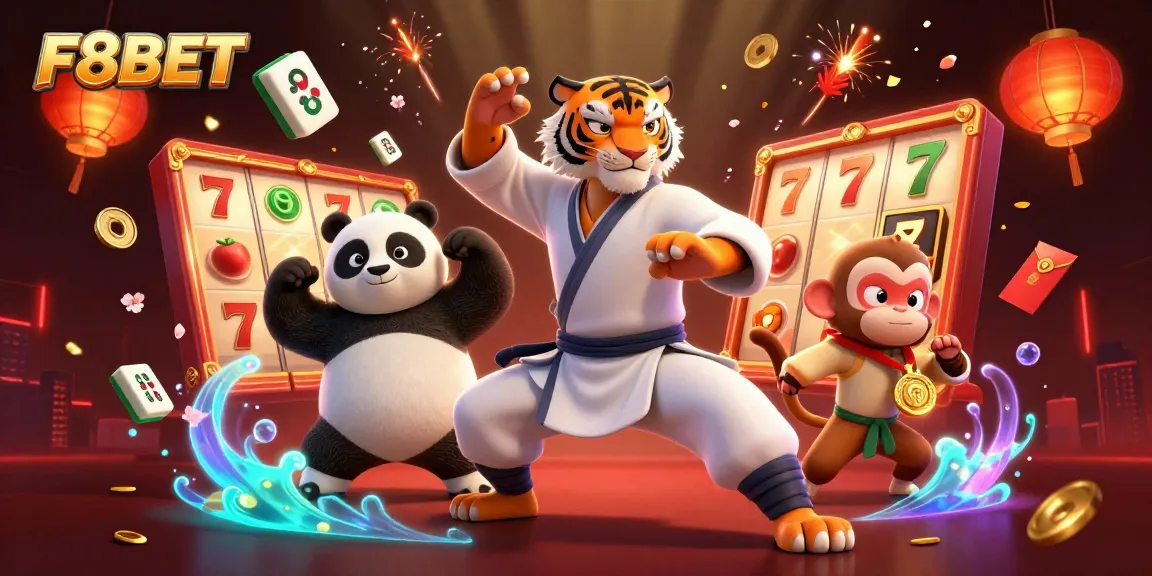 F8BET offers exciting jackpot opportunities with dynamic slot reels and vibrant characters.