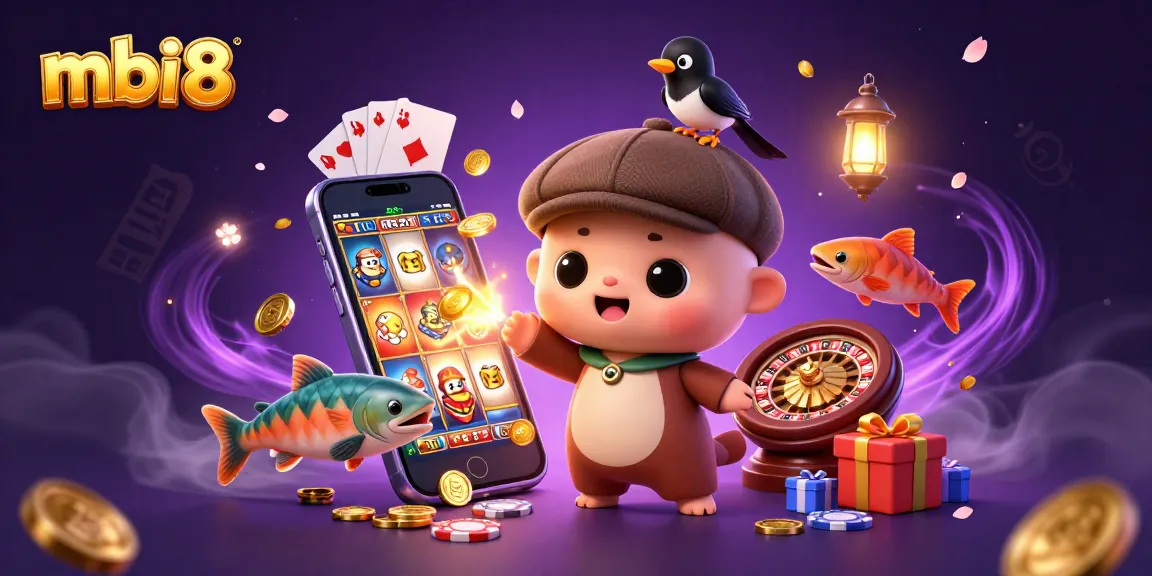 Spin exciting games at mbi8 online casino with colorful slot reels and playful characters.