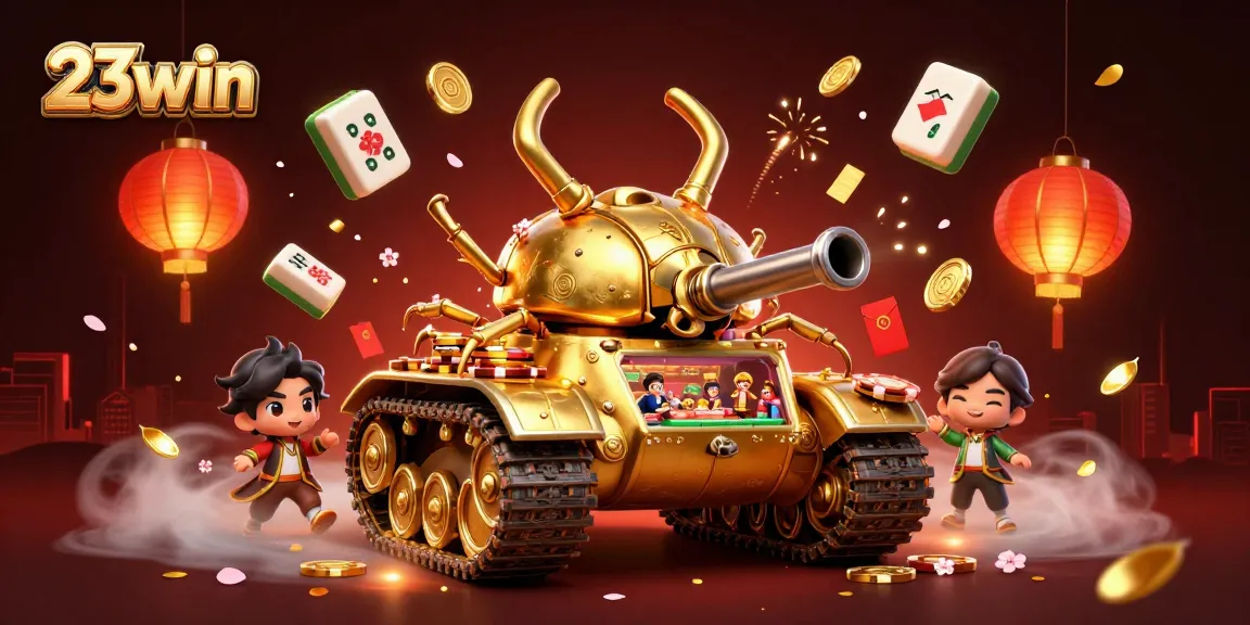Participate in exciting games at 23win, where a magical golden beetle showcases a miniature casino