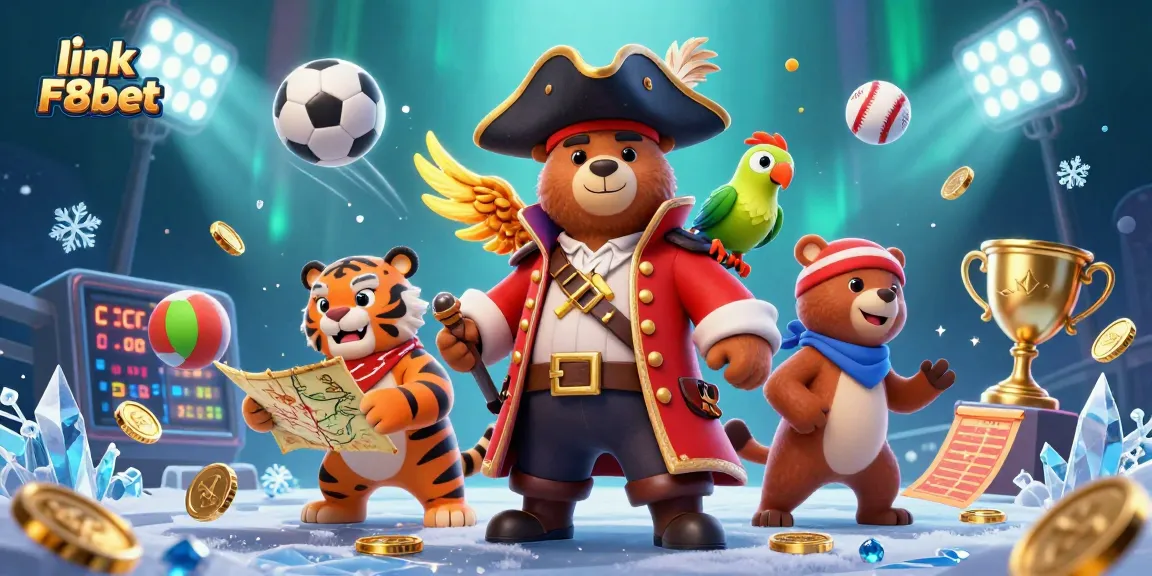 Experience the excitement with link F8bet as the pirate captain bear and his crew capture the thrill of gambling.