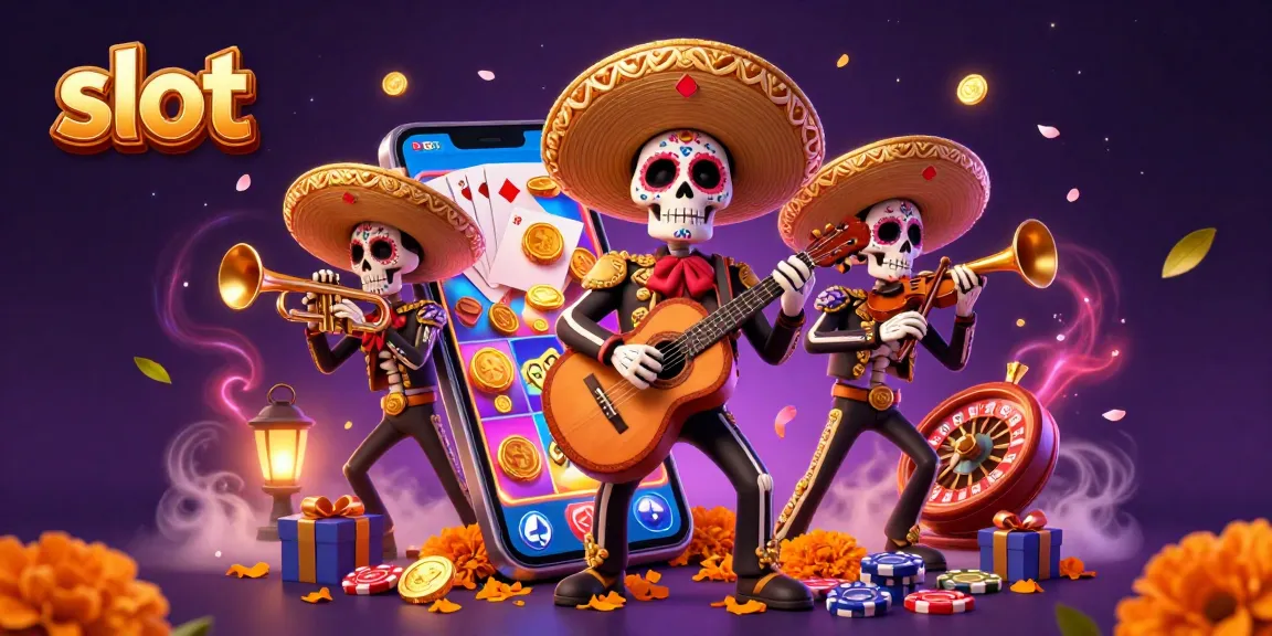 Engage with the thrill of slots as colorful characters celebrate with vibrant visuals and game elements.